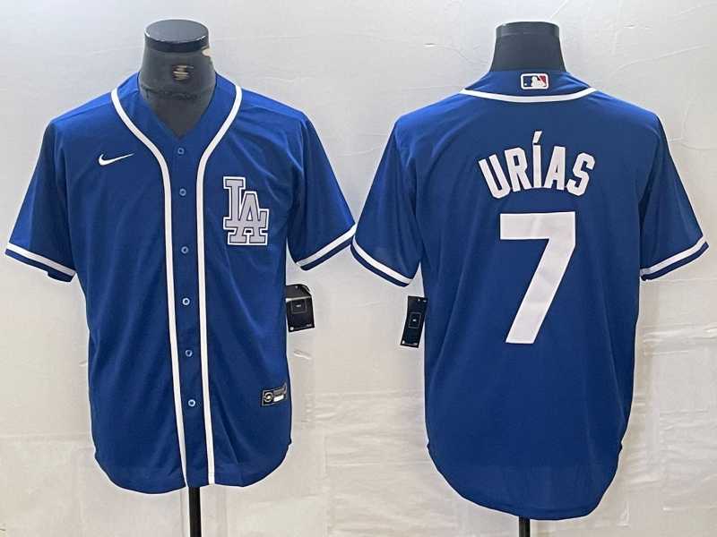 Men%27s Los Angeles Dodgers #7 Julio Urias Blue Cool Base Stitched Baseball Jersey->los angeles dodgers->MLB Jersey